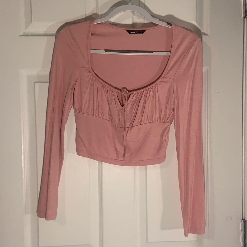 Small Long-sleeved Light Pink Shein Shirt